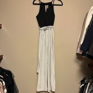 Black and White Striped Women's Dress